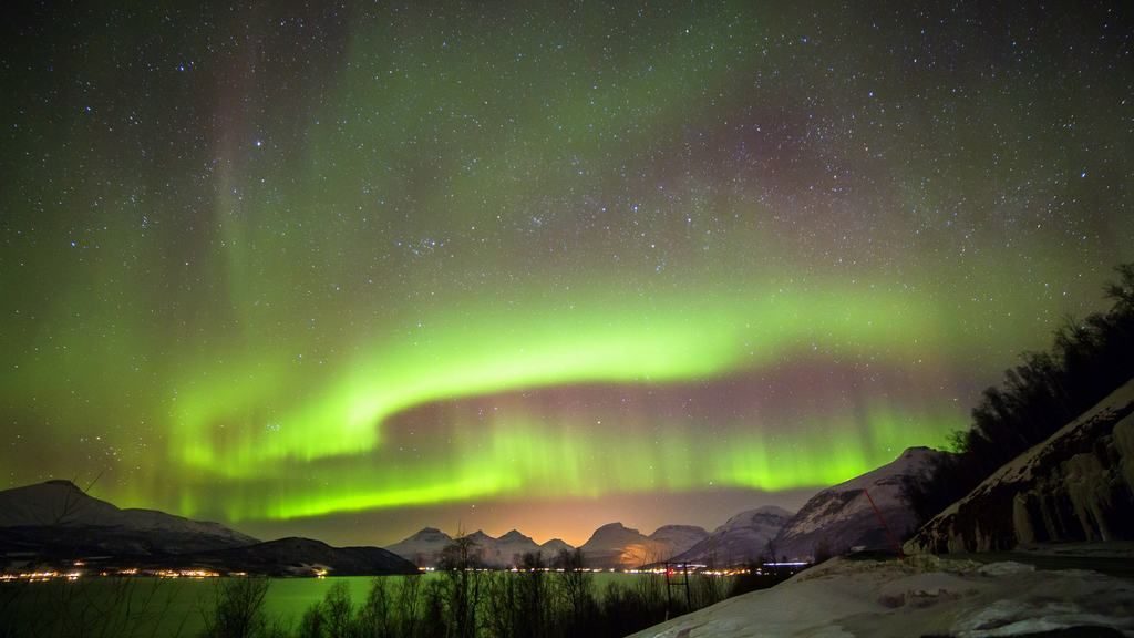 Auroras Boreales. Islandia en invierno.