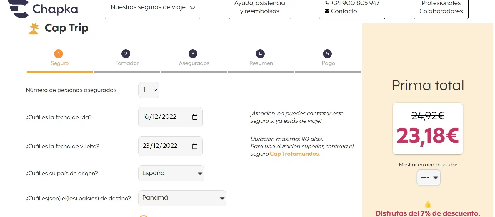 contratar seguro de viaje a Panamá con descuento