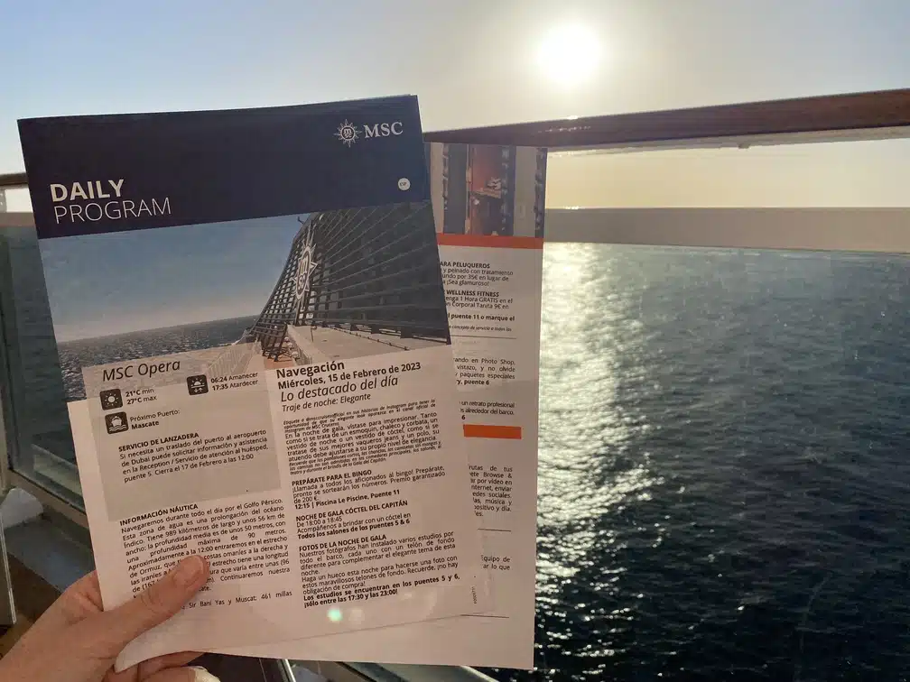 Diario de a bordo crucero